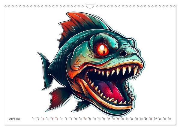 Produktbild: Beast Mode - Wilde Maskottchen (Wandkalender 2026 DIN A3 quer), CALVENDO Monatskalender