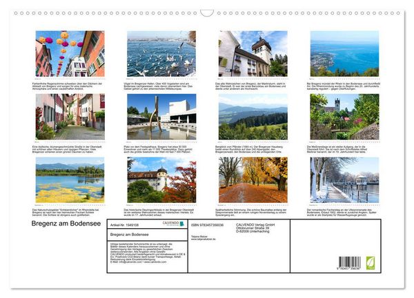 Produktbild: Bregenz am Bodensee (Wandkalender 2026 DIN A2 quer), CALVENDO Monatskalender