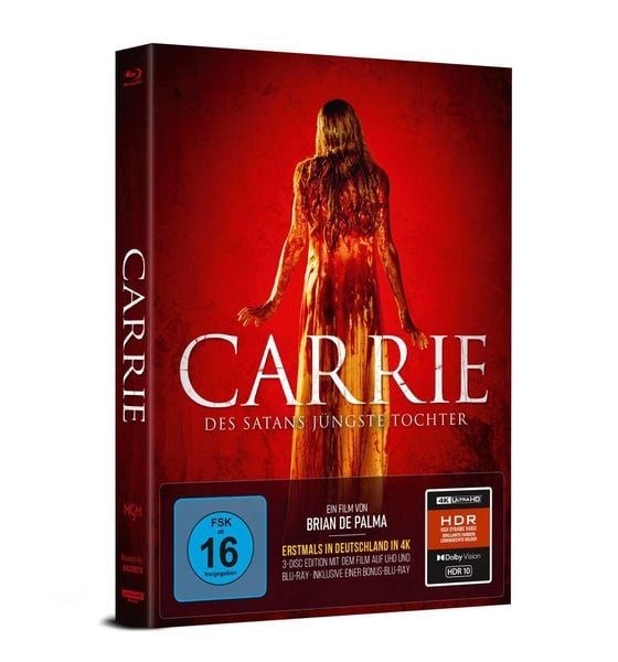 Produktbild: Carrie - Des Satans j&uuml;ngste Tochter - 3-Disc Limited Collector's Mediabook im Schuber (UHD + Blu-ray + Bonus-Blu-ray)