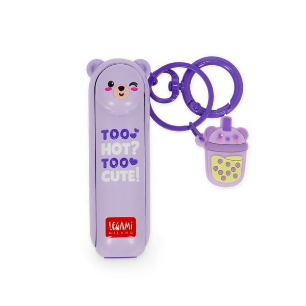 Produktbild: Legami Mini Ventilator - Aufladbarer Tragbarer Ventilator - Teddyb&auml;r - lila