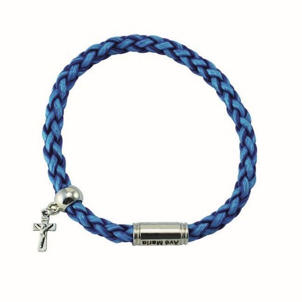 Produktbild: Armband blau mit kleinem Kreuz