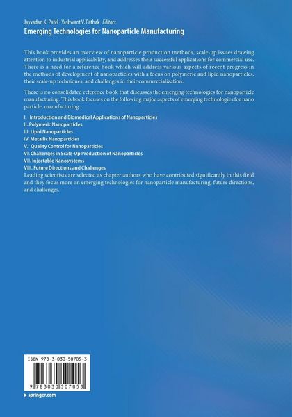 Produktbild: Emerging Technologies for Nanoparticle Manufacturing