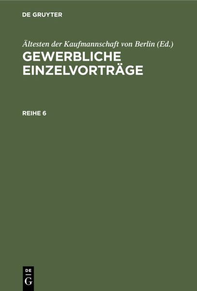 Produktbild: Gewerbliche Einzelvortr&auml;ge. Reihe 6