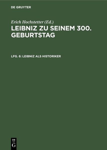 Produktbild: Leibniz als Historiker
