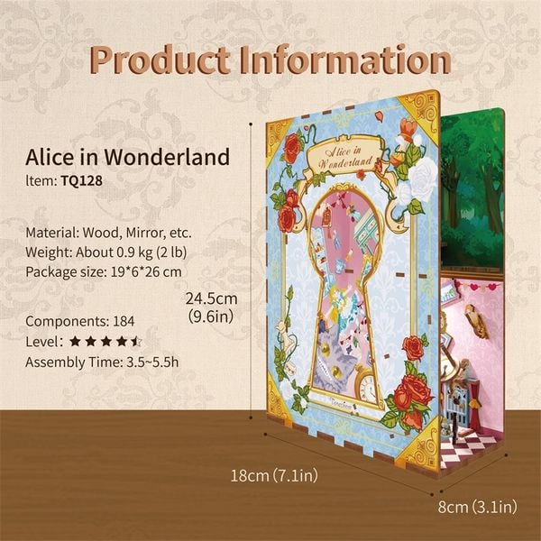 Produktbild: Book Nook DIY B&uuml;cherecke Alice in Wonderland