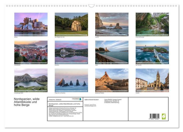 Produktbild: Nordspanien, wilde Atlantikk&uuml;ste und hohe Berge (Wandkalender 2026 DIN A2 quer), CALVENDO Monatskalender