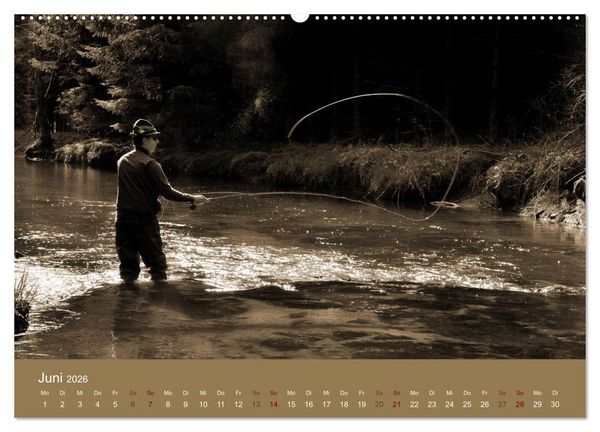 Produktbild: Fliegenfischen (hochwertiger Premium Wandkalender 2026 DIN A2 quer), Kunstdruck in Hochglanz