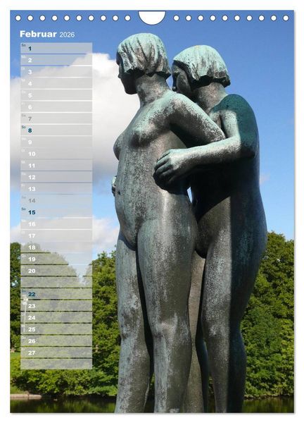 Produktbild: Skulpturen im Vigeland-Park Oslo (Wandkalender 2026 DIN A4 hoch), CALVENDO Monatskalender