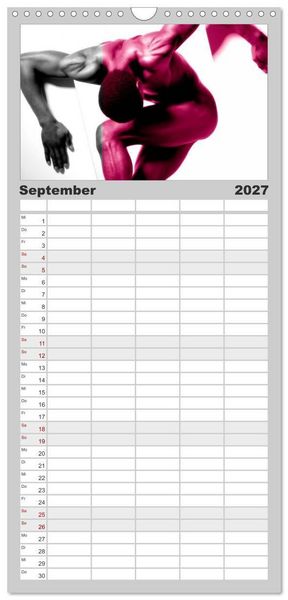 Produktbild: Familienplaner 2027 - Naked men behind the colors &ndash; &Auml;sthetische Aktfotografien mit 5 Spalten (Wandkalender, 21 x 45 cm) CALVENDO