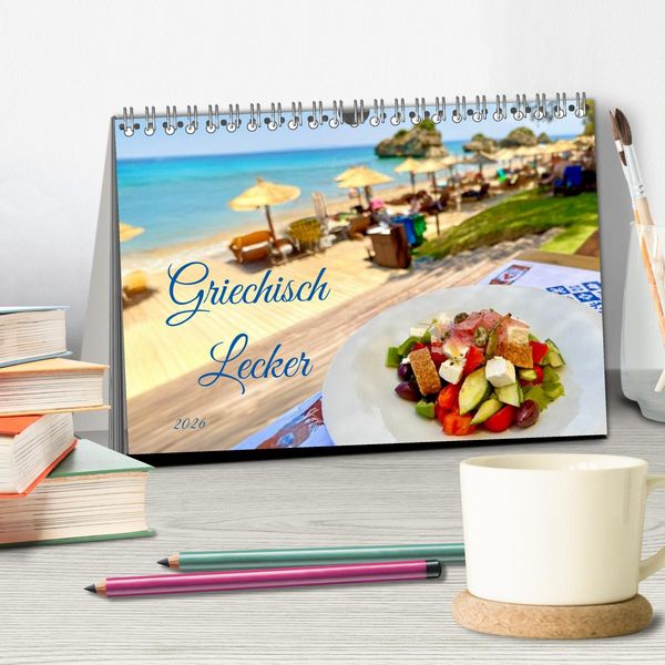 Produktbild: Griechisch Lecker (Tischkalender 2026 DIN A5 quer), CALVENDO Monatskalender