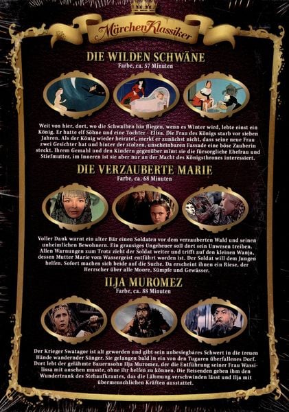 Produktbild: Märchen Klassiker - Die wilden Schwäne/Die verzauberte Marie/Ilja Muromez [3 DVDs]