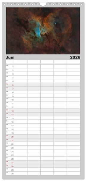 Produktbild: Familienplaner 2026 - Deep-Sky Fotografie mit 5 Spalten (Wandkalender, 21 x 45 cm) CALVENDO