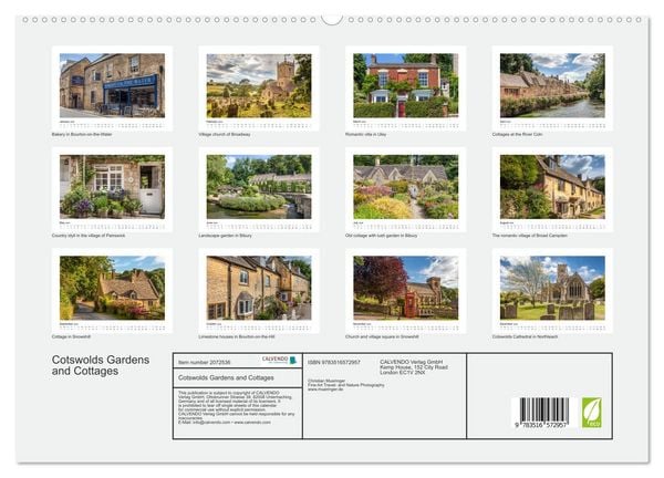 Produktbild: Cotswolds Gardens and Cottages (High Quality Premium Wall Calendar 2026 DIN A2 landscape),CALVENDO 12 Month Wall Calendar