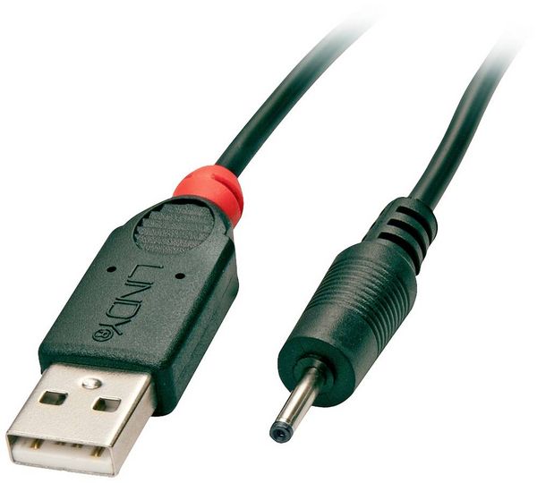 Produktbild: LINDY USB-Kabel USB 2.0 USB-A Stecker, DC Stecker 2,5mm 1.50m Schwarz 70265