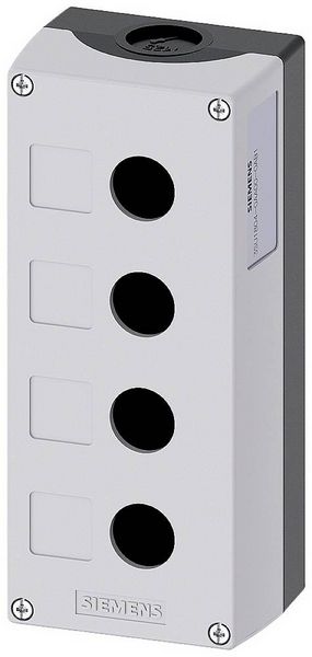 Produktbild: Siemens 3SU1804-0AA00-0AB1 3SU18040AA000AB1 Leergeh&auml;use 4 Einbaustellen (L x B x H) 194 x 85 x 64 mm unbeschriftet Grau 1 St.