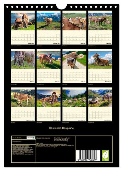 Produktbild: Gl&uuml;ckliche Bergk&uuml;he (Wandkalender 2026 DIN A4 hoch), CALVENDO Monatskalender