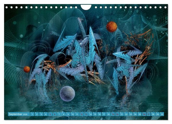 Produktbild: Fraktale Fantasiewelten (Wandkalender 2026 DIN A4 quer), CALVENDO Monatskalender