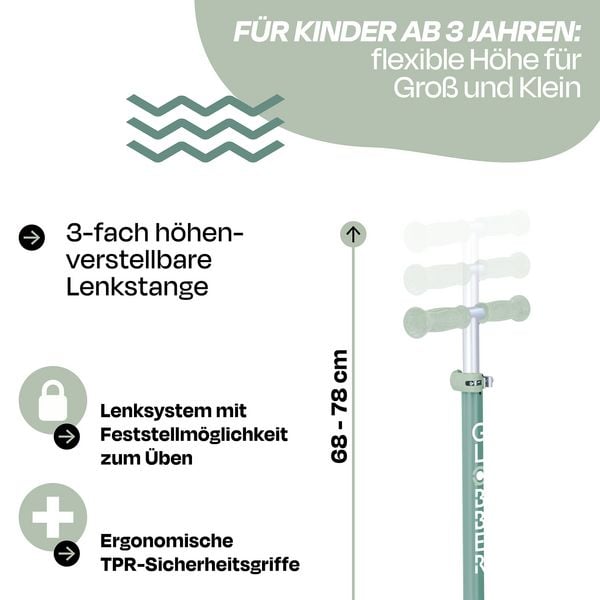 Produktbild: GLOBBER PRIMO FOLDABLE LIGHTS ECO pistaz