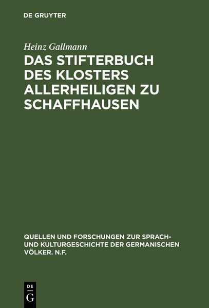 Produktbild: Das Stifterbuch des Klosters Allerheiligen zu Schaffhausen