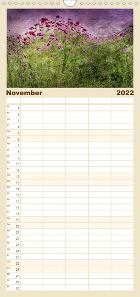 Produktbild: Familienplaner Mohnsch&ouml;nheiten (Wandkalender 2022 , 21 cm x 45 cm, hoch)