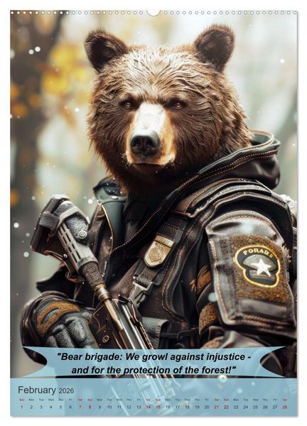 Produktbild: Animalistic and funny police officers (High Quality Premium Wall Calendar 2026 DIN A2 portrait),CALVENDO 12 Month Wall Calendar