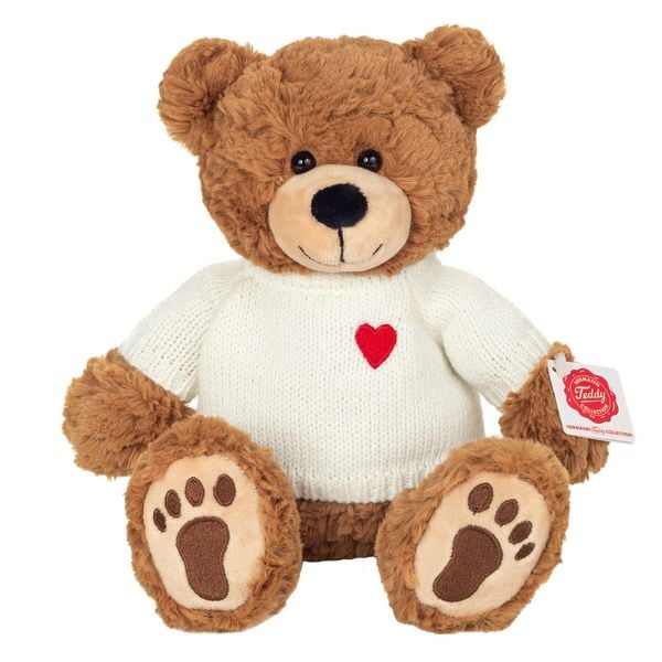 Teddy Hermann 913269 - Teddy Percy mit Pullover, 30 cm, Plüsch
