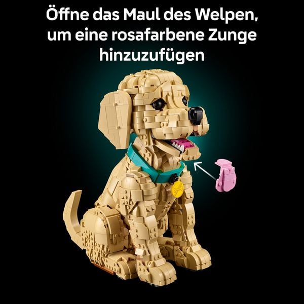 Produktbild: LEGO Icons 11384 Golden Retriever Welpe, Modellbau mit Hundefigur