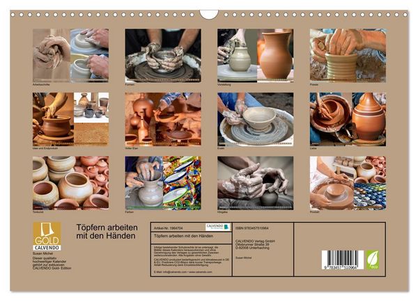 Produktbild: T&ouml;pfern arbeiten mit den H&auml;nden (Wandkalender 2026 DIN A3 quer), CALVENDO Monatskalender
