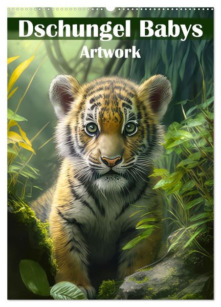 Dschungelbabys - Artwork (Wandkalender 2024 DIN A2 hoch), CALVENDO Monatskalender
