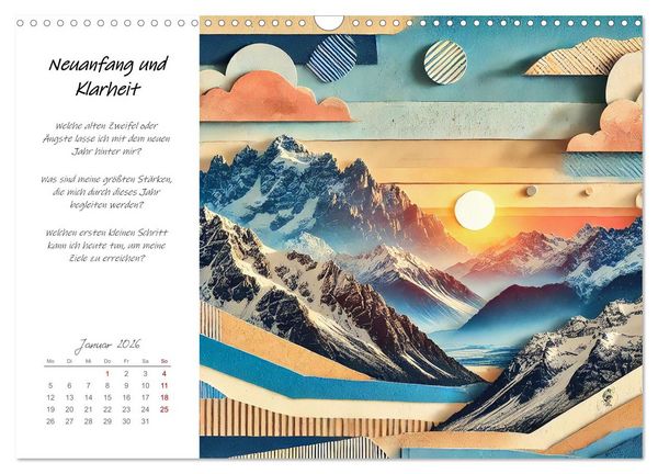 Produktbild: Dein Jahr der St&auml;rke - Reflexionskalender f&uuml;r mehr Selbstbewusstsein (Wandkalender 2026 DIN A3 quer), CALVENDO Monatskalender