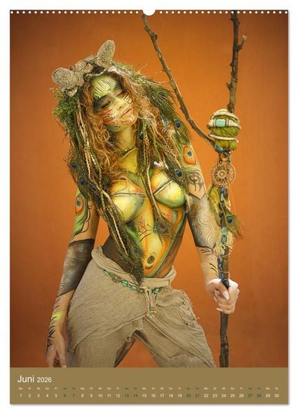 Produktbild: Bodypainting Adventures - Farbe auf nackter Haut (hochwertiger Premium Wandkalender 2026 DIN A2 hoch), Kunstdruck in Hochglanz
