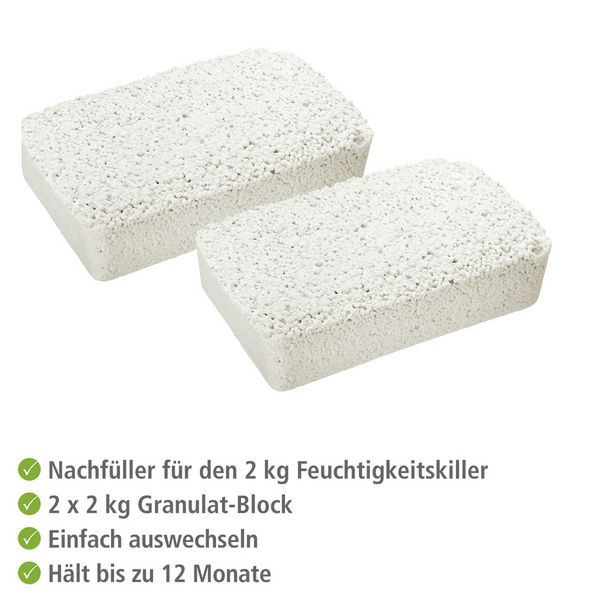 Produktbild: Feuchtigkeitskiller 2 x 2 kg Nachf&uuml;llpack, Raumentfeuchter
