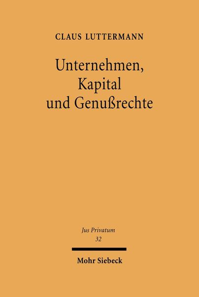 Produktbild: Unternehmen, Kapital und Genu&szlig;rechte