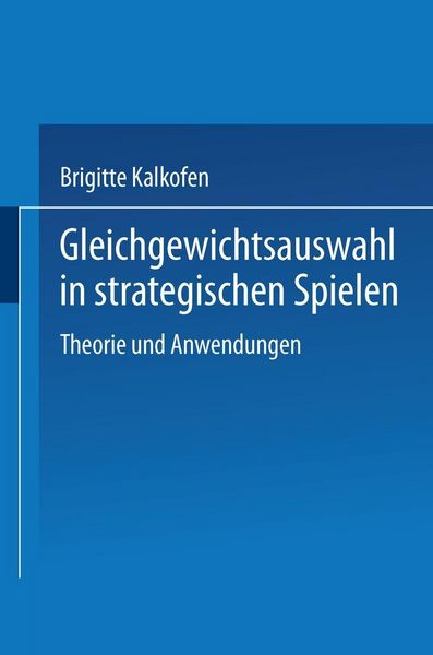 Produktbild: Gleichgewichtsauswahl in strategischen Spielen