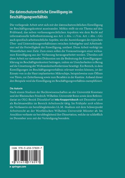 Produktbild: Die datenschutzrechtliche Einwilligung im Besch&auml;ftigungsverh&auml;ltnis