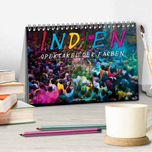 Produktbild: Indien - Spektakel der Farben (Tischkalender 2026 DIN A5 quer), CALVENDO Monatskalender