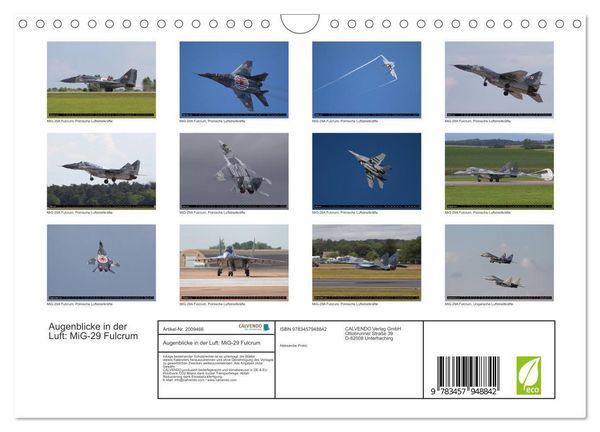 Produktbild: Augenblicke in der Luft: MiG-29 Fulcrum (Wandkalender 2026 DIN A4 quer), CALVENDO Monatskalender