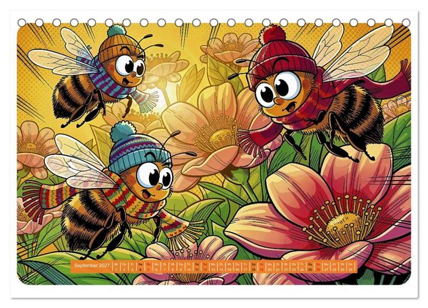 Produktbild: Lustige Bienchen - Comic (Tischkalender 2027 DIN A5 quer), CALVENDO Monatskalender