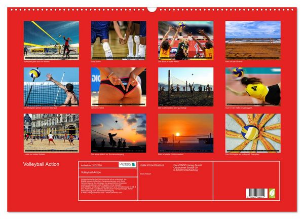 Produktbild: Volleyball Action (Wandkalender 2026 DIN A2 quer), CALVENDO Monatskalender