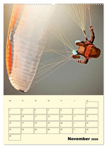Produktbild: Paragliding - extrem aufregend (Wandkalender 2026 DIN A2 hoch), CALVENDO Monatskalender