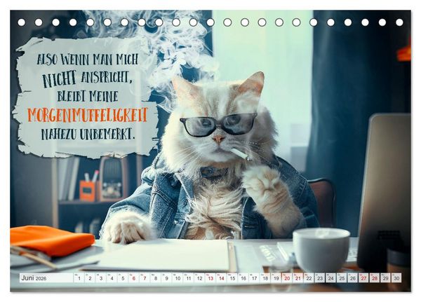 Produktbild: MORGENMUFFEL M&uuml;rrische Weisheiten (Tischkalender 2026 DIN A5 quer), CALVENDO Monatskalender