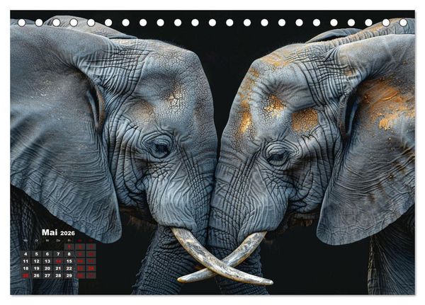 Produktbild: Liebenswerte Elefanten (Tischkalender 2026 DIN A5 quer), CALVENDO Monatskalender
