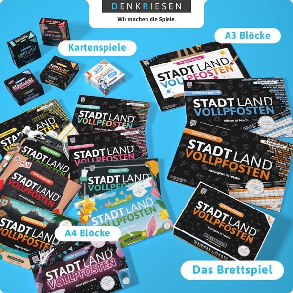 Produktbild: DENKRIESEN - STADT LAND VOLLPFOSTEN&reg; - GRILLPARTY EDITION - "Jetzt geht's um die Wurst." - A4