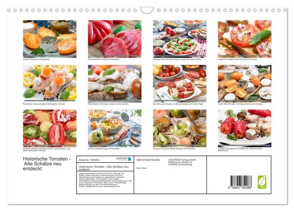 Produktbild: Historische Tomaten - Alte Sch&auml;tze neu entdeckt (Wandkalender 2026 DIN A3 quer), CALVENDO Monatskalender
