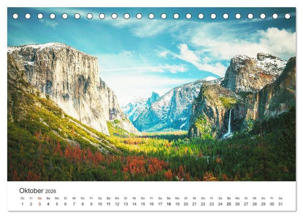 Produktbild: Yosemite - Einzigartige Naturspektakel (Tischkalender 2026 DIN A5 quer), CALVENDO Monatskalender
