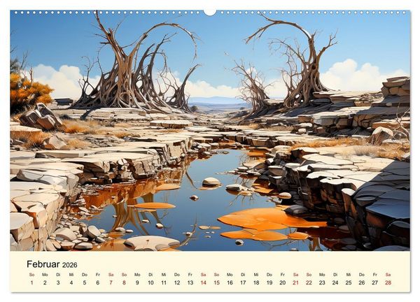 Produktbild: Surreale W&uuml;ste (hochwertiger Premium Wandkalender 2026 DIN A2 quer), Kunstdruck in Hochglanz