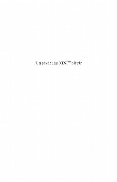 Produktbild: Un savant au xixe siEcle - correspondanc