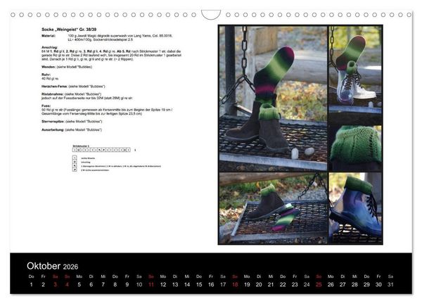 Produktbild: Sockenkalender Bootsocks 2026 (Wandkalender 2026 DIN A3 quer), CALVENDO Monatskalender