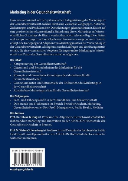Produktbild: Marketing in der Gesundheitswirtschaft