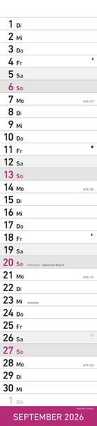 Produktbild: Streifenplaner PINK 2026 - Streifenkalender - Wandplaner - Küchen-Kalender - 11,3x49,5